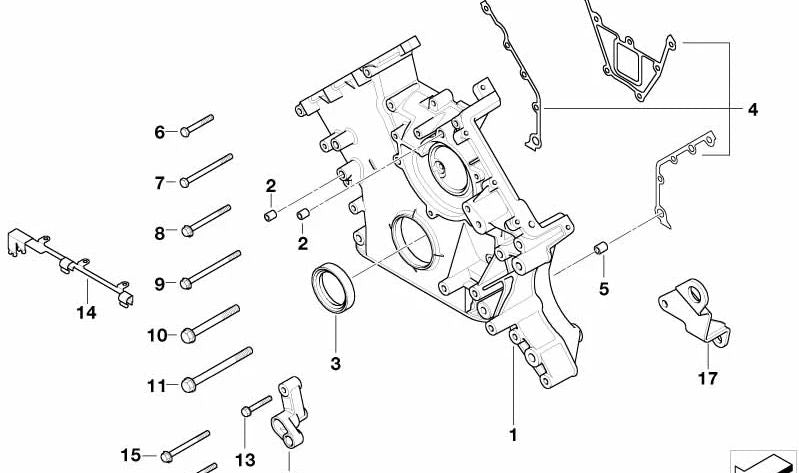 Cubierta inferior de la caja de la cadena OEM 11148025818 para BMW E52. Original BMW.