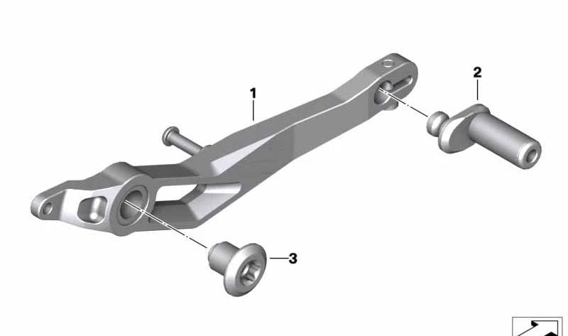 Pedal de freno trasero mecanizado OEM 35218405826 para BMW Motorrad R 1250 R (RK53) y R 1250 RS (RK54) 2018-2024. Original BMW Motorrad.