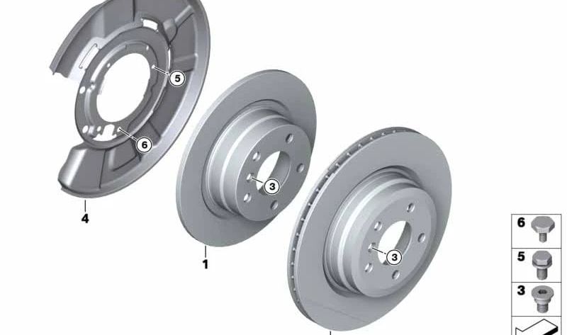 Disco de freno trasero OEM 34216855002 para BMW E81, E87, E90, E92, E93 (118i, 120i con motor N43/N46). Compatible con cambio manual y automático. Medidas: 296x10,5 mm. Original BMW.