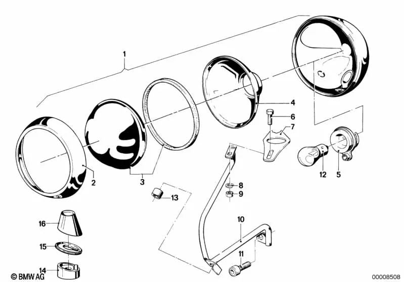 Aro de sujeción para BMW R248 (OEM 63171243157). Original BMW.