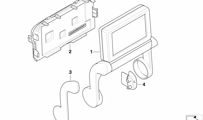 Revestimiento del monitor trasero izquierdo para BMW Serie 7 E65, E66 (OEM 65506923273). Original BMW