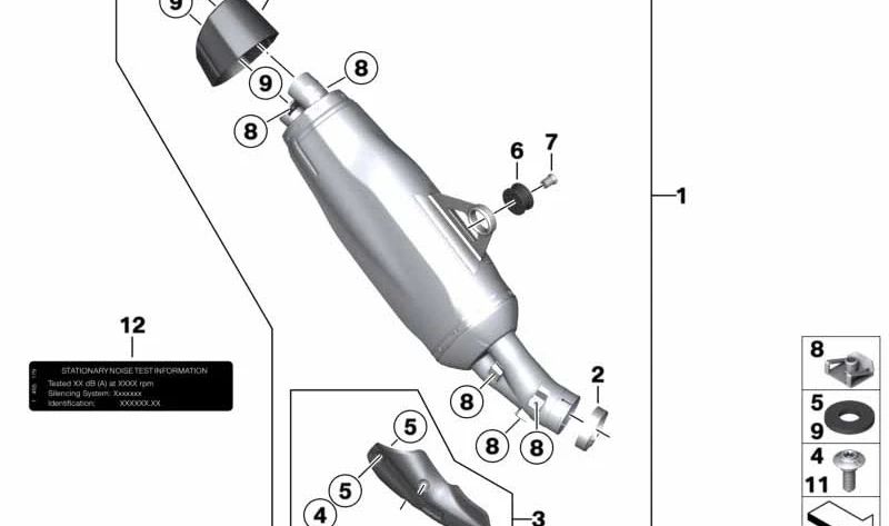 Silenciador deportivo OEM 77115A791A8 para motos BMW R 1250 GS, R 1250 GS Adventure, R 1200 GS... y más. Original BMW Motorrad.