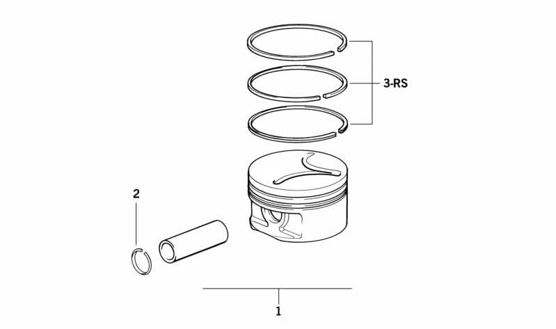 Juego de segmentos de pistón OEM 11252243860 para BMW E36, E34, E39, E38. Original BMW.
