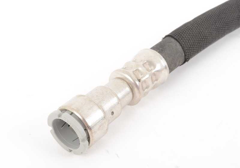 Tubería de retorno del refrigerador de aceite de la caja de cambios OEM 17222283583 para BMW E90, E90N, E92, E92N, E93, E93N. Original BMW.