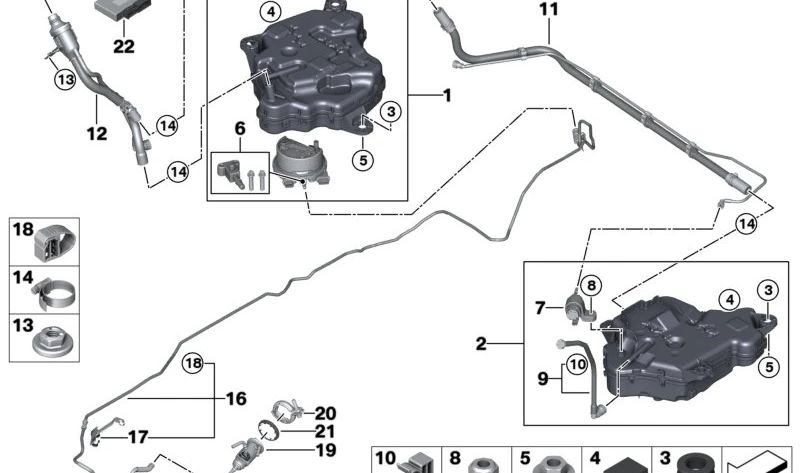 Tubería dosificadora AdBlue OEM 16197451324 para BMW G20 320d/330d, G21 330d, compatibles con tracción trasera y xDrive. Original BMW.
