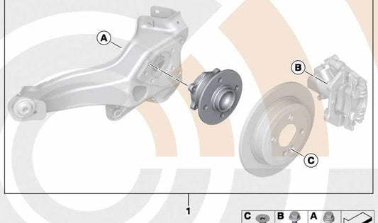 Kit de reparación cojinete de rueda trasera OEM 33412444438 para MINI R60, R61, R6, 3/20. Original MINI.
