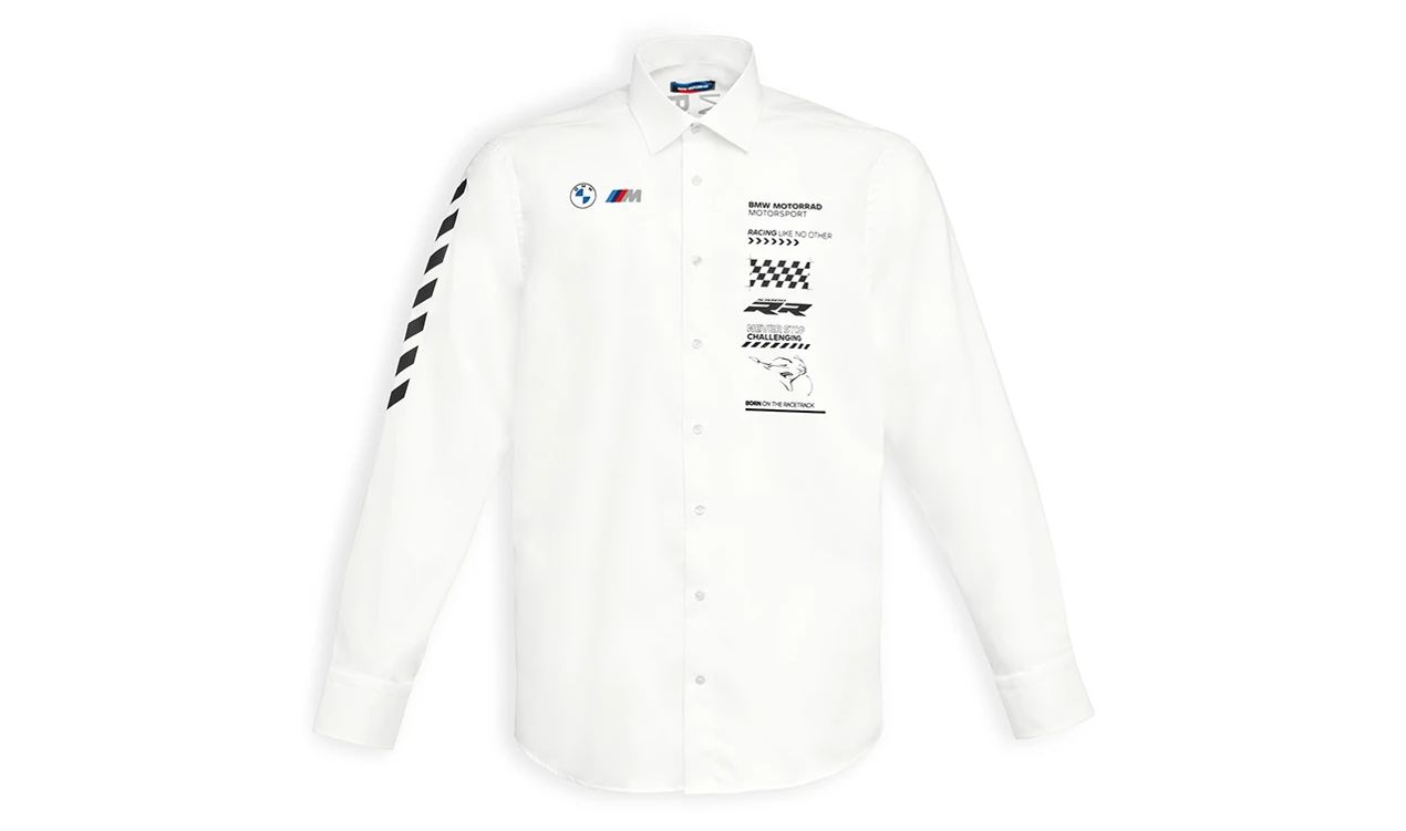 Camisa Race Team hombre blanca talla M OEM 76615A815C7 válido para BMW Motorrad. Original BMW Motorrad.
