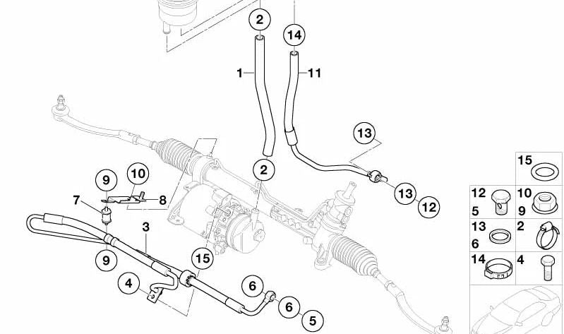 Tubería de retorno OEM 32416781744 para MINI R50, R52, R53. Original MINI.