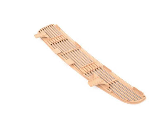 Rejilla de ventilación izquierda del compartimento OEM 51468204359 para BMW E39. Color beige arena. Pieza original BMW.