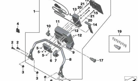 Abrazadera doble OEM 34317707371 para BMW Motorrad R 1200 GS, R 1200 GS Adventure, R 1200 S... y más. Original BMW Motorrad.