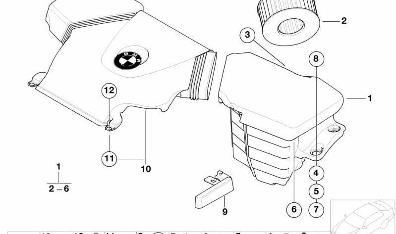 Tornillo plástico OEM 07129904960 para BMW E46, E65, E66, E83, E70, E71, E72. Original BMW. Ideal para fijaciones en componentes plásticos como caja de filtro o carcasas del motor.