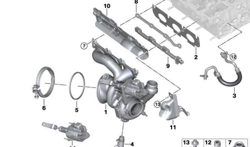 Tubería de alimentación de aceite OEM 11427625156 para BMW I12 (i8), I15 (i8 Roadster). Original BMW.
