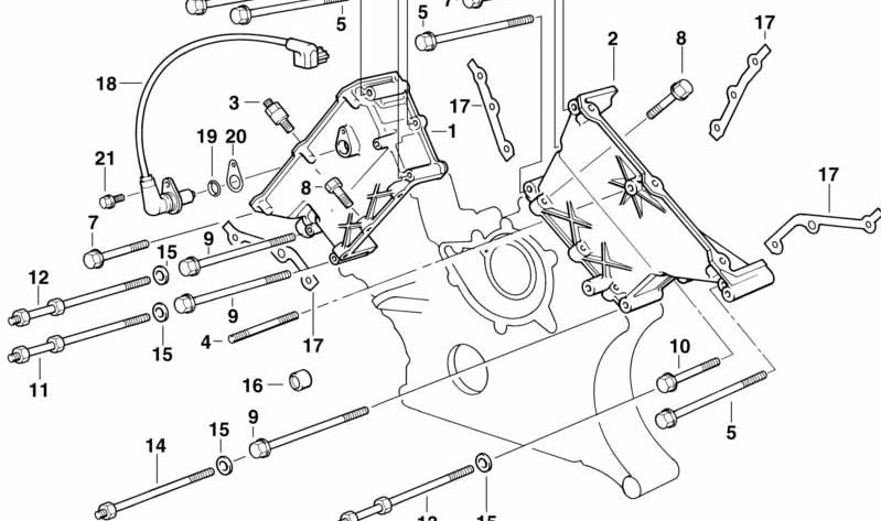 M6x45 Gefangenenschraube für BMW 3 E21, E30, E36, E12 E128, E34, E39, E39 E24 -Serie, 7 E23 -Serie, E32, E38, Serie 8 E31 (OEM 07129908105). Original BMW