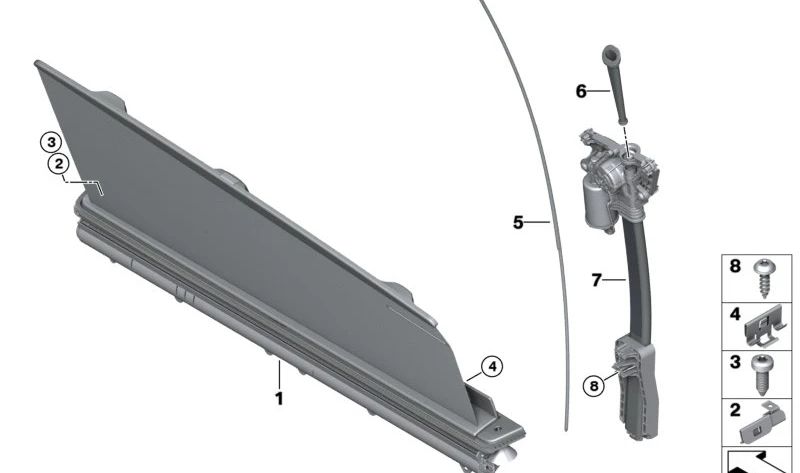 Varilla de empuje OEM 51357488562 para BMW F93 (M8 Competition) y G16 (840d xDrive, 840i). Original BMW.