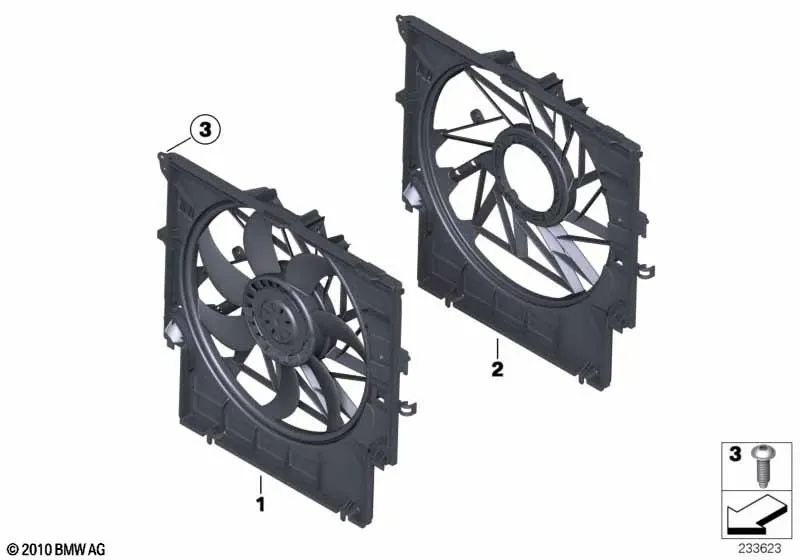 OEM Fan Frame 17427601676 for BMW X3 F25, X4 F26. Genuine BMW.