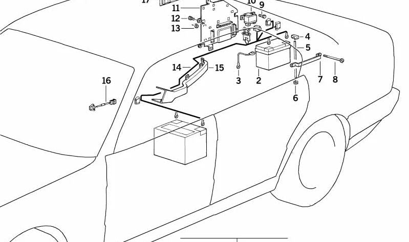 Tubo di collegamento elettrico OEM 61211377884 per BMW E30 ed E32. BMW originale.