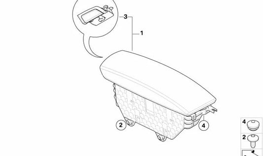 Leather headquarters OEM 51169141039 left headboard for BMW X6 E71. Original BMW.