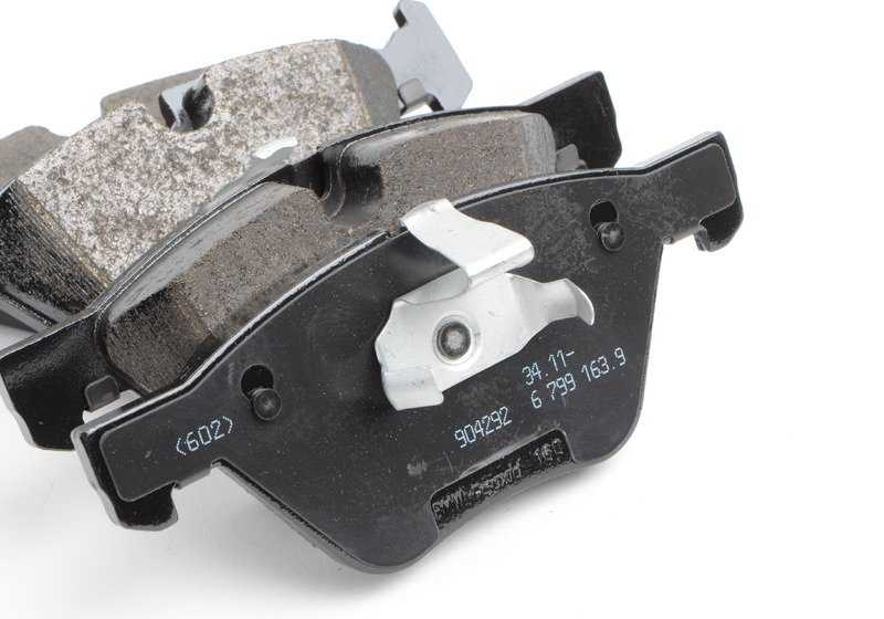 Juego de pastillas de freno con sensor OEM 34112288876 para BMW E90, E90N, E91, E91N, E92, E84. Original BMW.