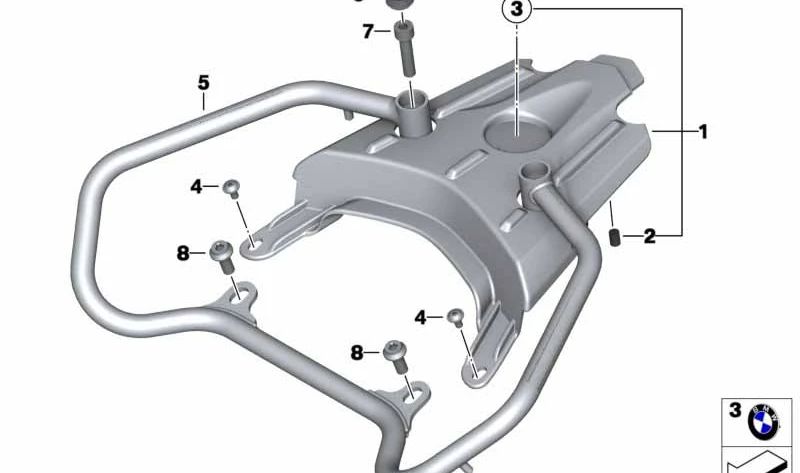 Asidero trasero OEM 46547699874 para BMW Motorrad F 700 GS, F 650 GS, F 800 GS, F 800 GS Adventure. Original BMW Motorrad.