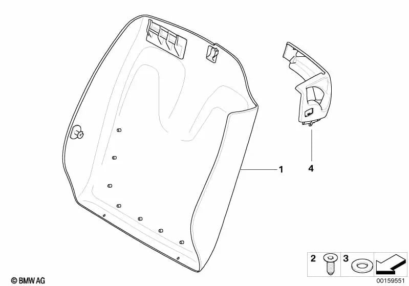 Pared trasera con bolsillo de red derecho para BMW Serie 3 E93N (OEM 52107258744). Original BMW.