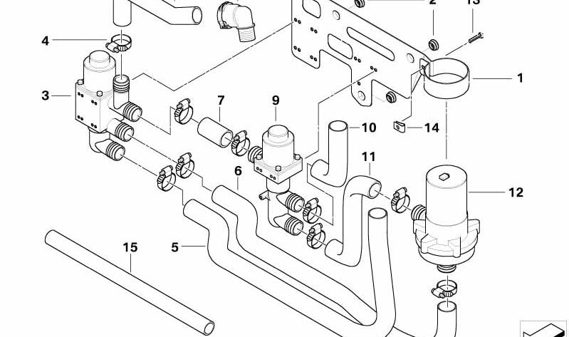 Manguera para válvula de cambio y bomba secundaria OEM 64218364471 para BMW E39. Original BMW.