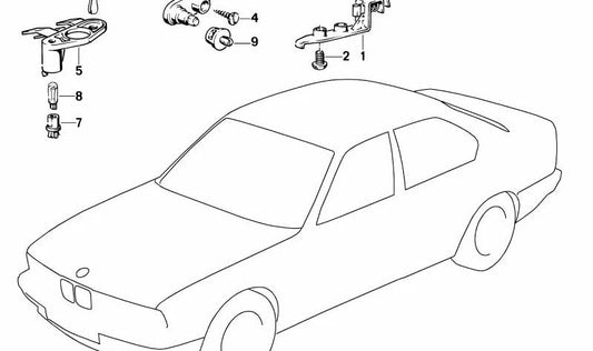 Portabombillas OEM 25161216707 for BMW E30. Compatible with electrical switches and components. Original BMW.