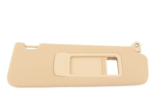 Parasoles derecho tela color beige OEM 51166981700 para BMW E90 {323i, 325i} con transmisión manual o automática. Compatible con modelos fabricados entre 2005 y 2011. Original BMW.