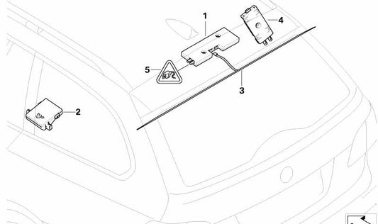 Amplificador de antena OEM 65209193845 315MHz para BMW E91 {316d, 316i, 318d} todos los modelos compatibles. Original BMW.