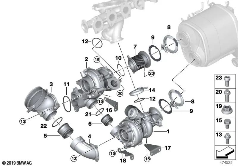 Suporte OEM 11658579199 para BMW Série 5 G30, G31, Série 7 G11, G12, X5 G05, X6 G06, X7 G07... e muito mais. BMW genuíno.