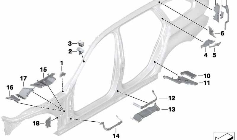 Formulaire Radlaf en plein air pour la série BMW 5 F10, F11, F18 (OEM 41217206359). BMW d'origine