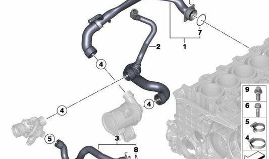 OEM -Kältemittel -Antriebsrohr 11537629569 für BMW F30, F31, F34, F32, F33, F36, F20, F21, F22, F23, F87, G30, G31, G32, G11, G12, G01, G02, F25, F26, F15, F15. Original BMW.