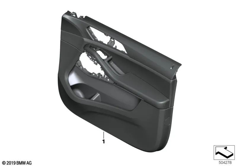 Guarnição da porta dianteira direita em couro OEM 51417997438 para BMW X7 G07, X7 G07 LCI. BMW genuíno.