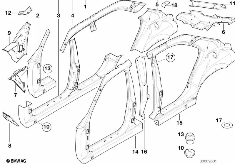Cierre Giratorio para BMW Serie 7 E38 (OEM 51718172534). Original BMW.