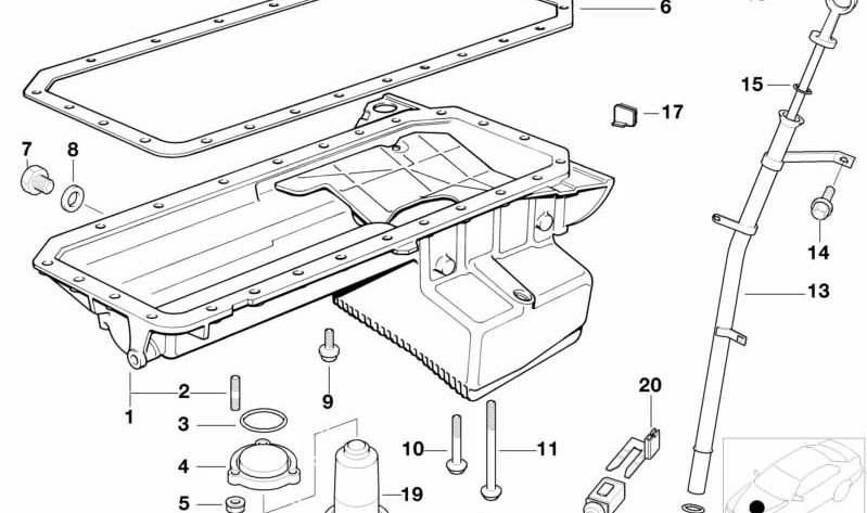 Tubo guía del nivel de aceite OEM 11432246651 para BMW E36 325td y 325tds. Compatible con modelos con motor M51. Original BMW.