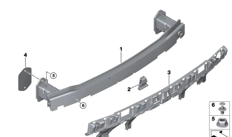 OEM 51127436844 Supporto per paraurti posteriore per BMW G29 (Z4). BMW originale.