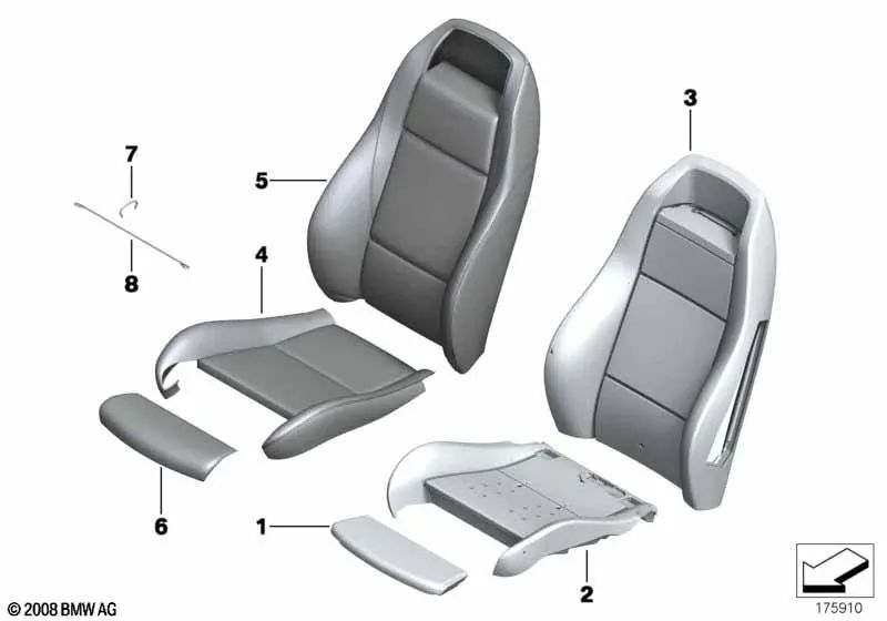 Sede de Esportes de couro esquerdo para BMW Z4 E89 (OEM 52107213951). BMW original