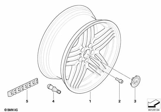 Roue à disque en métal léger 10Jx20 ET:22 OEM 36118025859 pour BMW Z8 E52 (05/2002 - 07/2003). Véritable BMW.