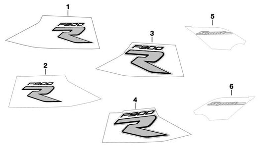 Decoración revestimiento lateral derecho OEM 51149443892 para BMW Motorrad F 900 R, F 900 RA2. Original BMW Motorrad.