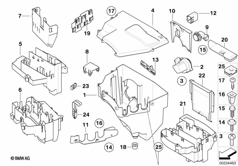Slider senza ventilazione per BMW 5 E60 Series, E60N, E61, E61N Serie 6 E63N, E64N (OEM 12907543170). BMW originale.