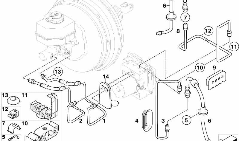 Tubo de freno OEM 34323412740 para BMW E83 y E83N. Conexión M10/M12. Original BMW.
