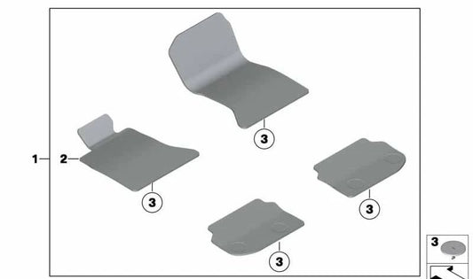 Velvet Carpet Game for BMW 5 F18 Series (OEM 51477230421). BMW original