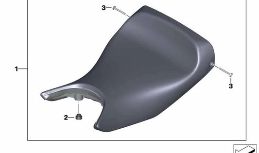Asiento individual autoridades negro OEM 52538544563 para BMW Motorrad F 800 S, F 800 ST, F 800 GT. Original BMW Motorrad.