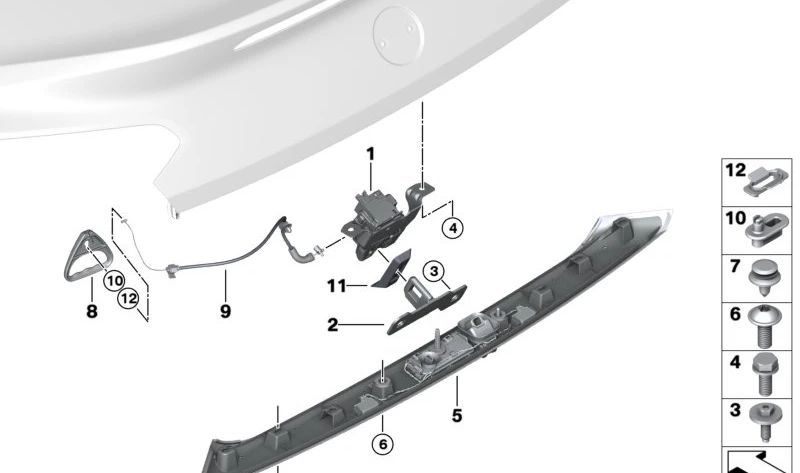 Moldura embellecedora para portón trasero OEM 51137437676 para BMW G29 Z4. Original BMW.