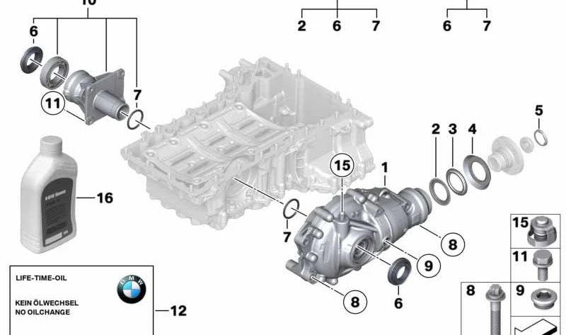 Lagerbock per BMW X3 E83N (OEM 31503448545). BMW originale