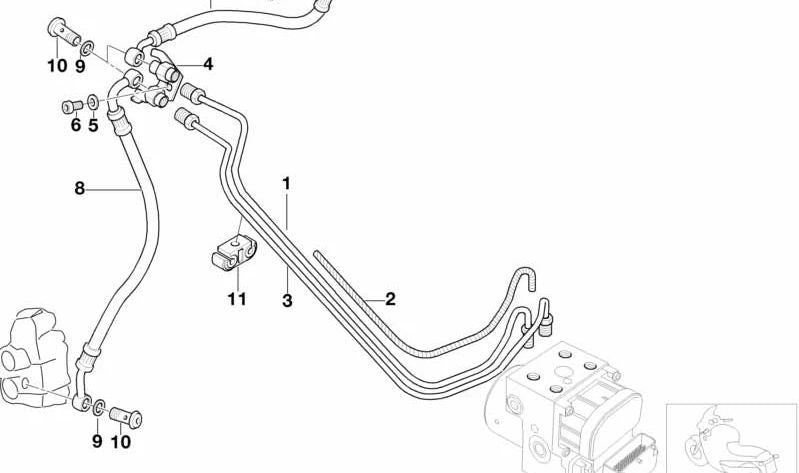 Tubo em espiral OEM 3432310078 para BMW Motorrad 3/20, 2000, 2002, K100, K1, R2. Peça original da BMW Motorrad.