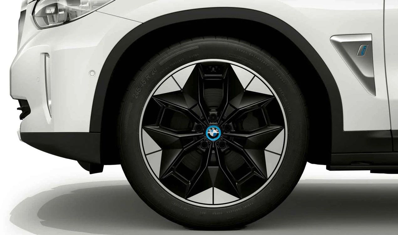 Llantas de aleación Aerodinámicas 843 negras OEM 36107916271 para BMW X3 G08E y G08F. Original BMW.