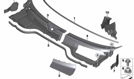 Cubierta cortavientos derecha OEM 51132751211 para MINI R56, R56 LCI, Clubman R55, Clubman R55 LCI, Cabrio R57, Cabrio R57 LCI. Original MINI.