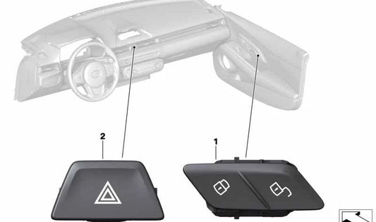 Izquierdo Central Locking Button OEM 61315A95751 pour BMW X3 {F97, F97N, G01, G01N, G08, G08E, G08F, G08N} et x4 {F98, F98N, G02, G02N}. BMW d'origine.
