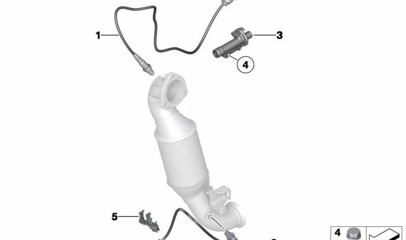 Soporte sonda lambda OEM 11787603767 para MINI R55, R56, R57, R58, R59, R60, R61. Original MINI.