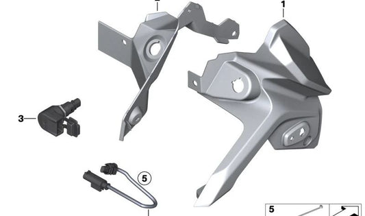 Parabrezza destro OEM 46631541722 per moto BMW F750GS, F850GS, F800GS, F900GS. BMW Motorrad originale.